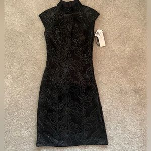 Sue Wong Beaded Cocktail Dress, black